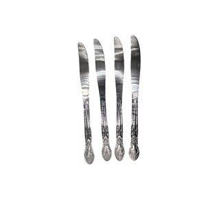 Oneida Silver Venus Stainless Steel Butter Knives Set Of 4 Elegant Design